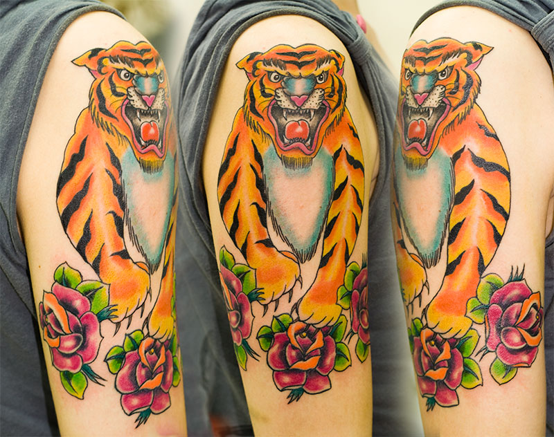 Harri Bastardio » Blog Archive » Tiger & Roses tattoo