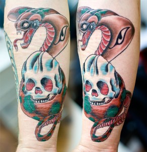 Skull & Cobra tattoo