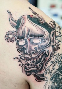 Hannya mask tattoo