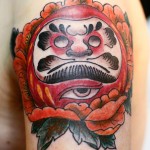 daruma & peony tattoo