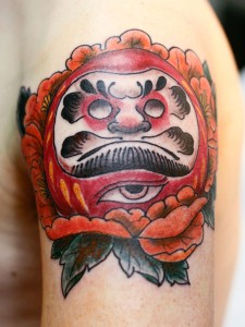 daruma & peony tattoo